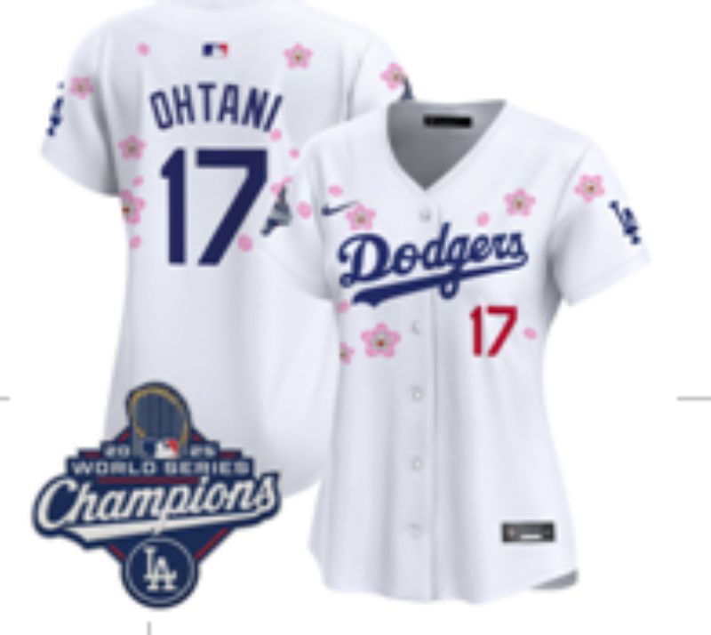 Women Nike 2026 Los Angeles Dodgers #17 Ohtani White Sakura Edition Game MLB Jersey 01